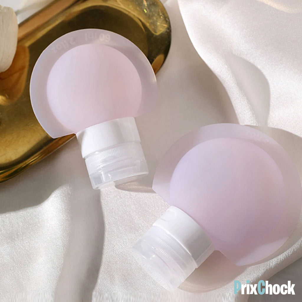 Ensemble De Mini Bouteilles En Silicone Anti-fuite Pour Transportation Des Liquides
