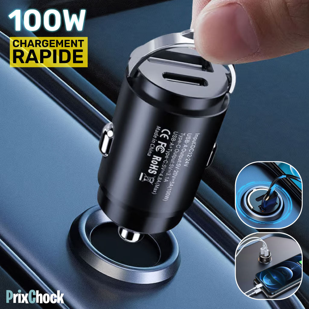 Chargeur Invisible De Voiture À Charge Rapide 100w Multi-compatible