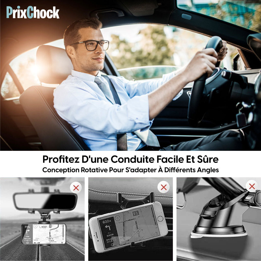 Support De Téléphone Rotatif À 360° Pour Rétroviseur De Voiture – Pratique Et Sécurisé
