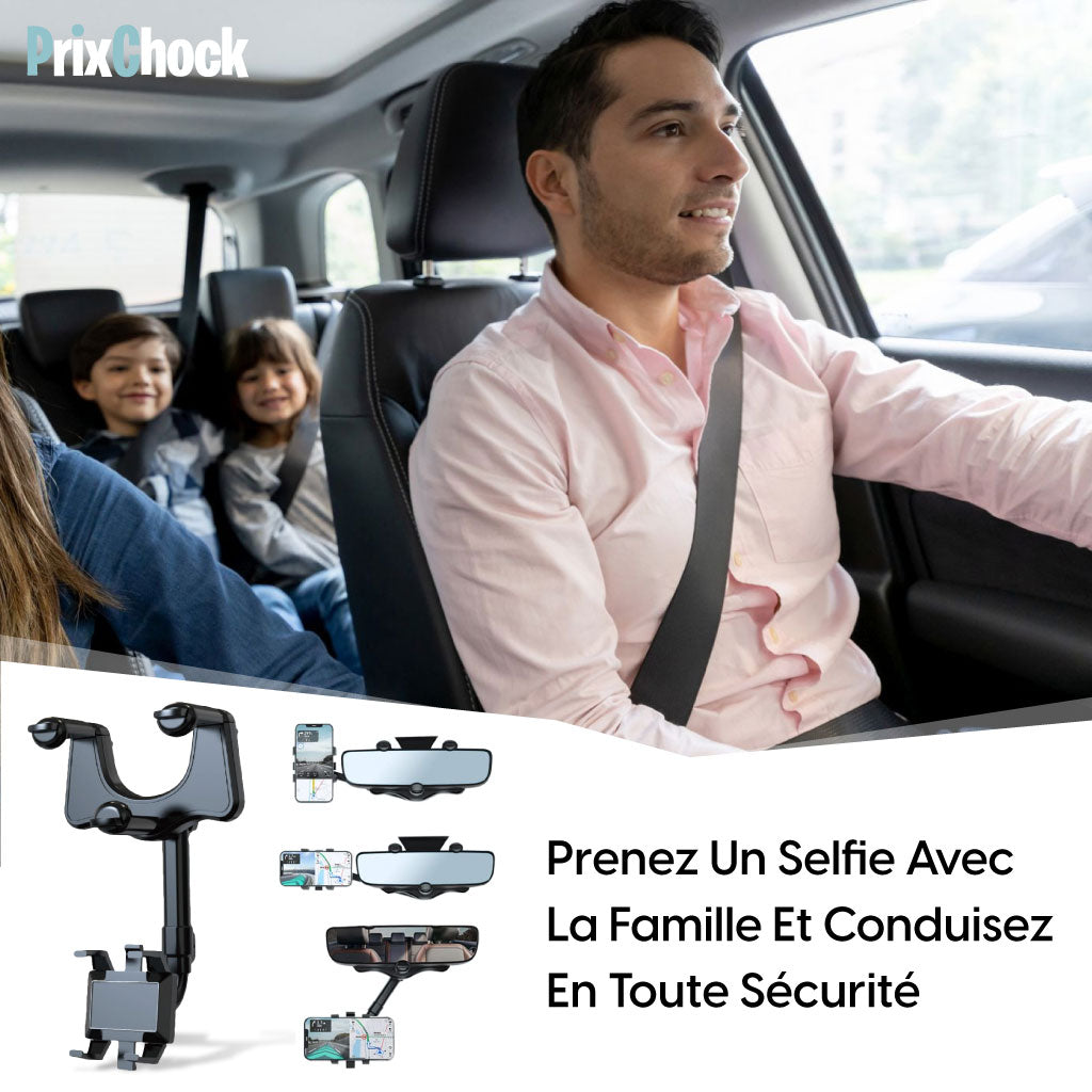 Support De Téléphone Rotatif À 360° Pour Rétroviseur De Voiture – Pratique Et Sécurisé