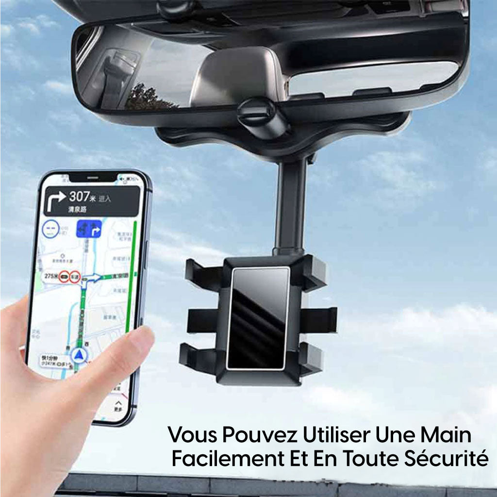 Support De Téléphone Rotatif À 360° Pour Rétroviseur De Voiture – Pratique Et Sécurisé