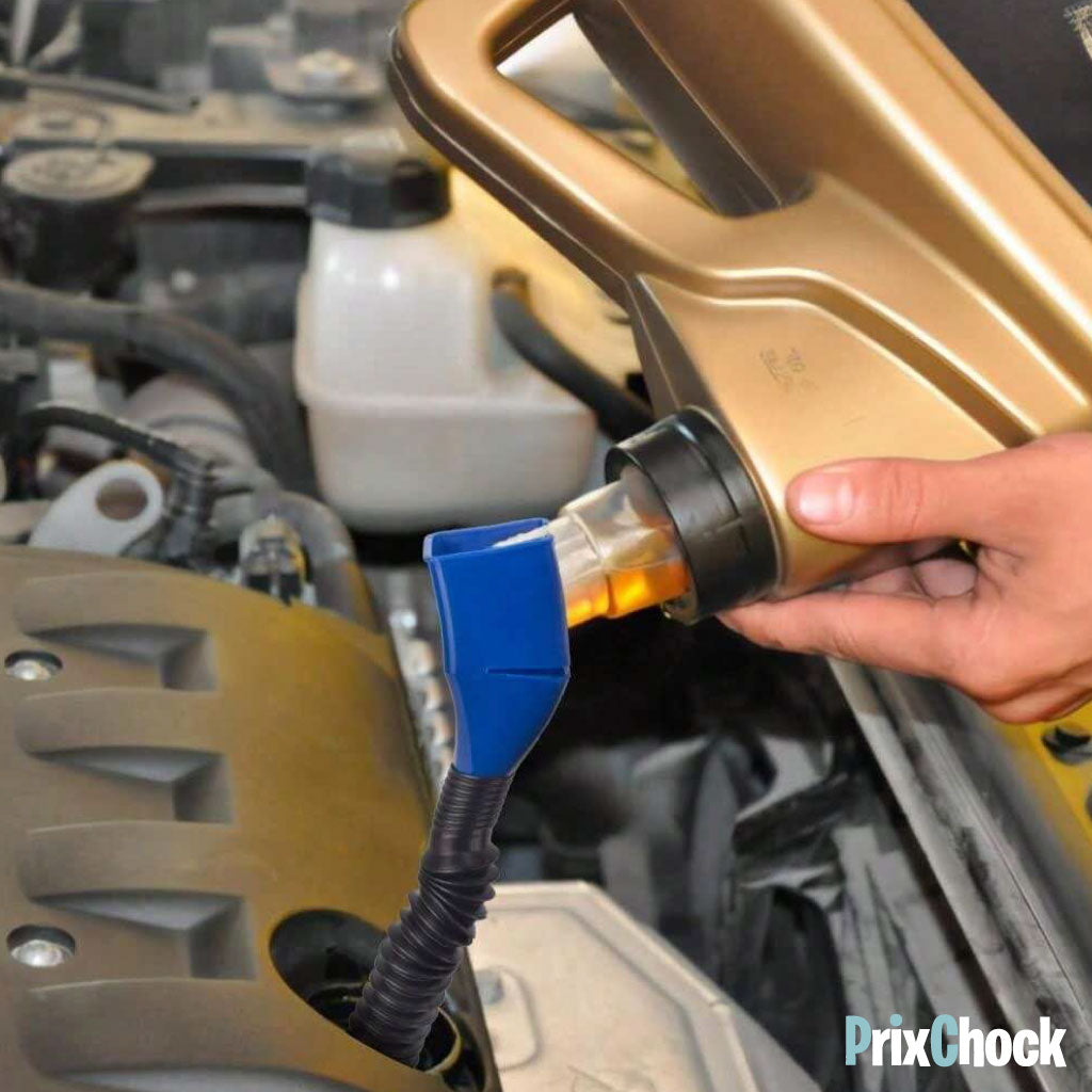 Entonnoir Auto Rétractable Flexible : Idéal pour Voitures, Motos et Tâches de Drainage