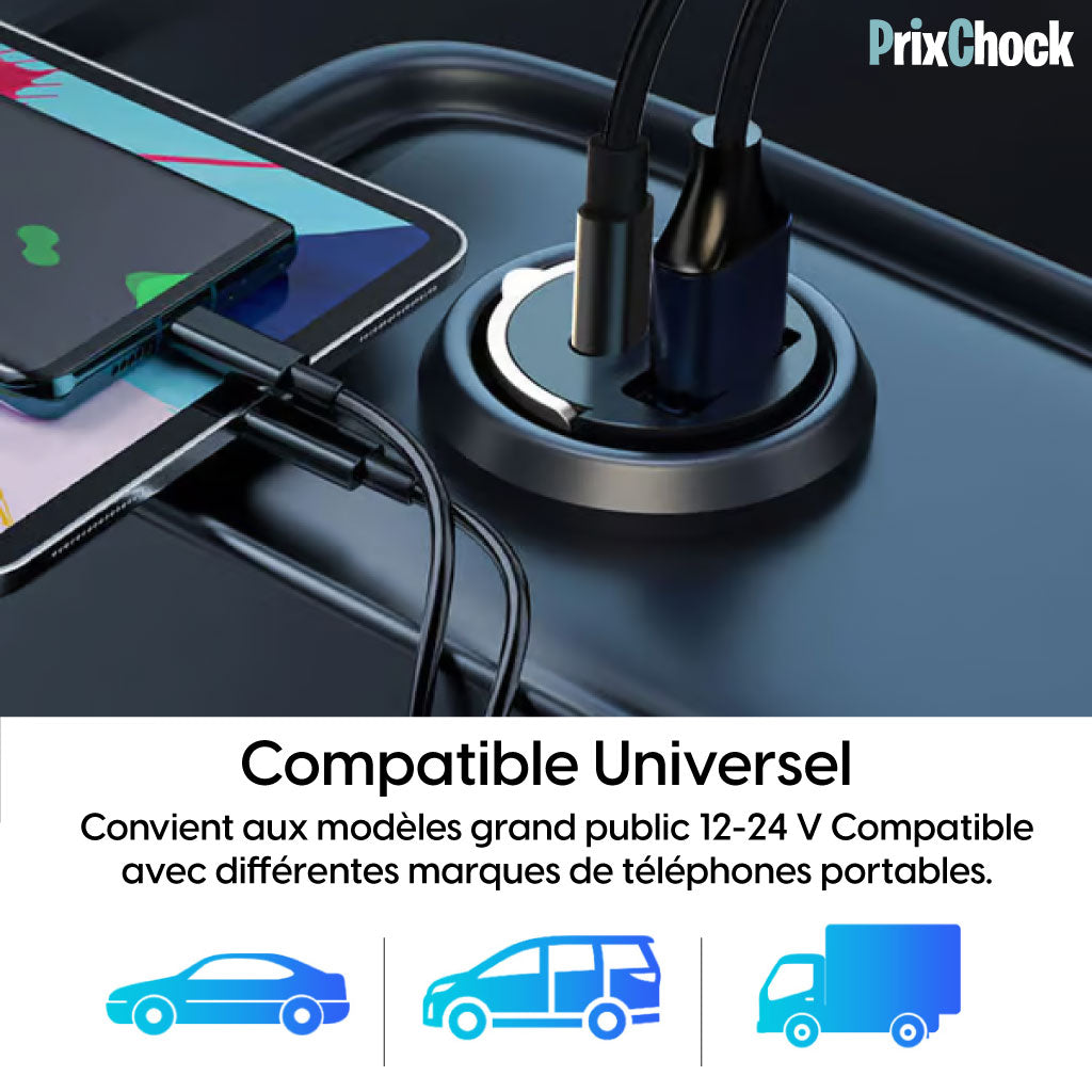 Chargeur Invisible De Voiture À Charge Rapide 100w Multi-compatible