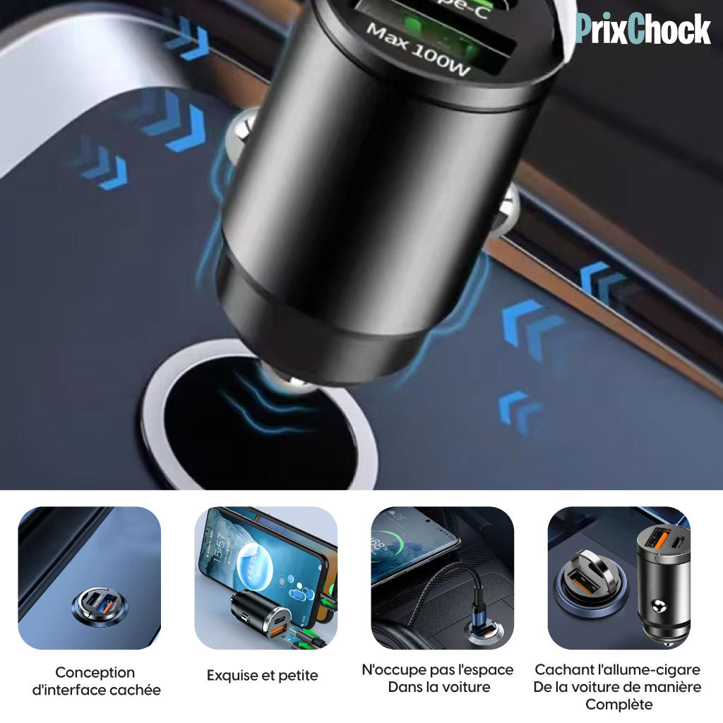 Chargeur Invisible De Voiture À Charge Rapide 100w Multi-compatible