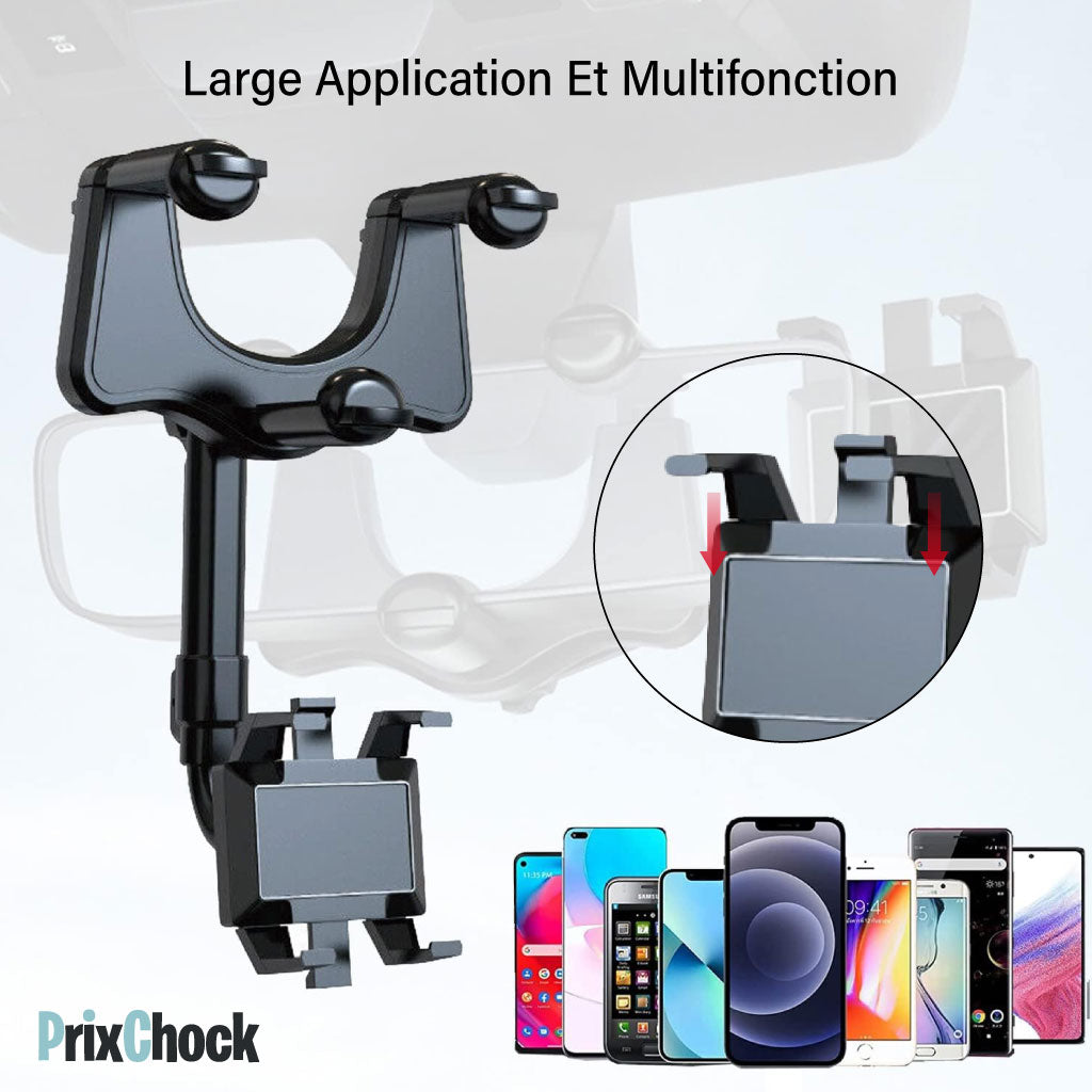 Support De Téléphone Rotatif À 360° Pour Rétroviseur De Voiture – Pratique Et Sécurisé
