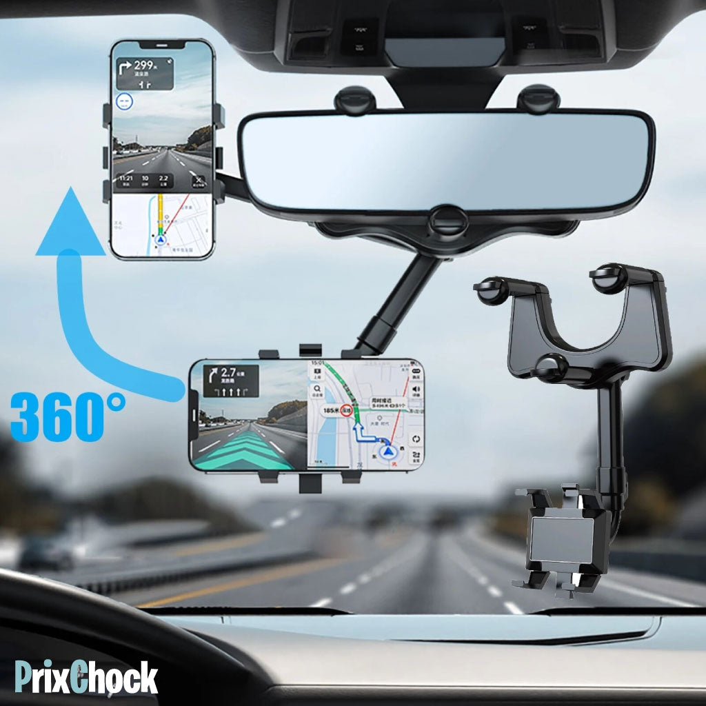Support De Téléphone Rotatif À 360° Pour Rétroviseur De Voiture – Pratique Et Sécurisé