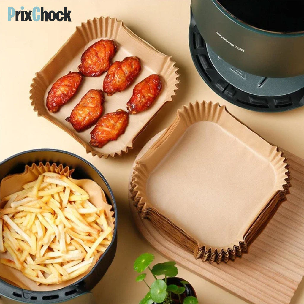 Papier De Cuisson Pour Friteuse À Air Anti-Adhésives, Résistants À L'huile Et À L'eau