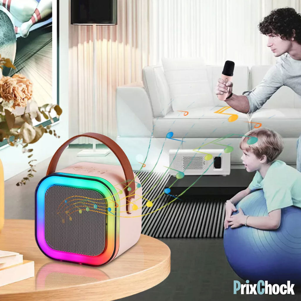 Mini-haut-parleur Portable Karaoké : Musique Et Amusement À Emporter Avec Deux Microphones