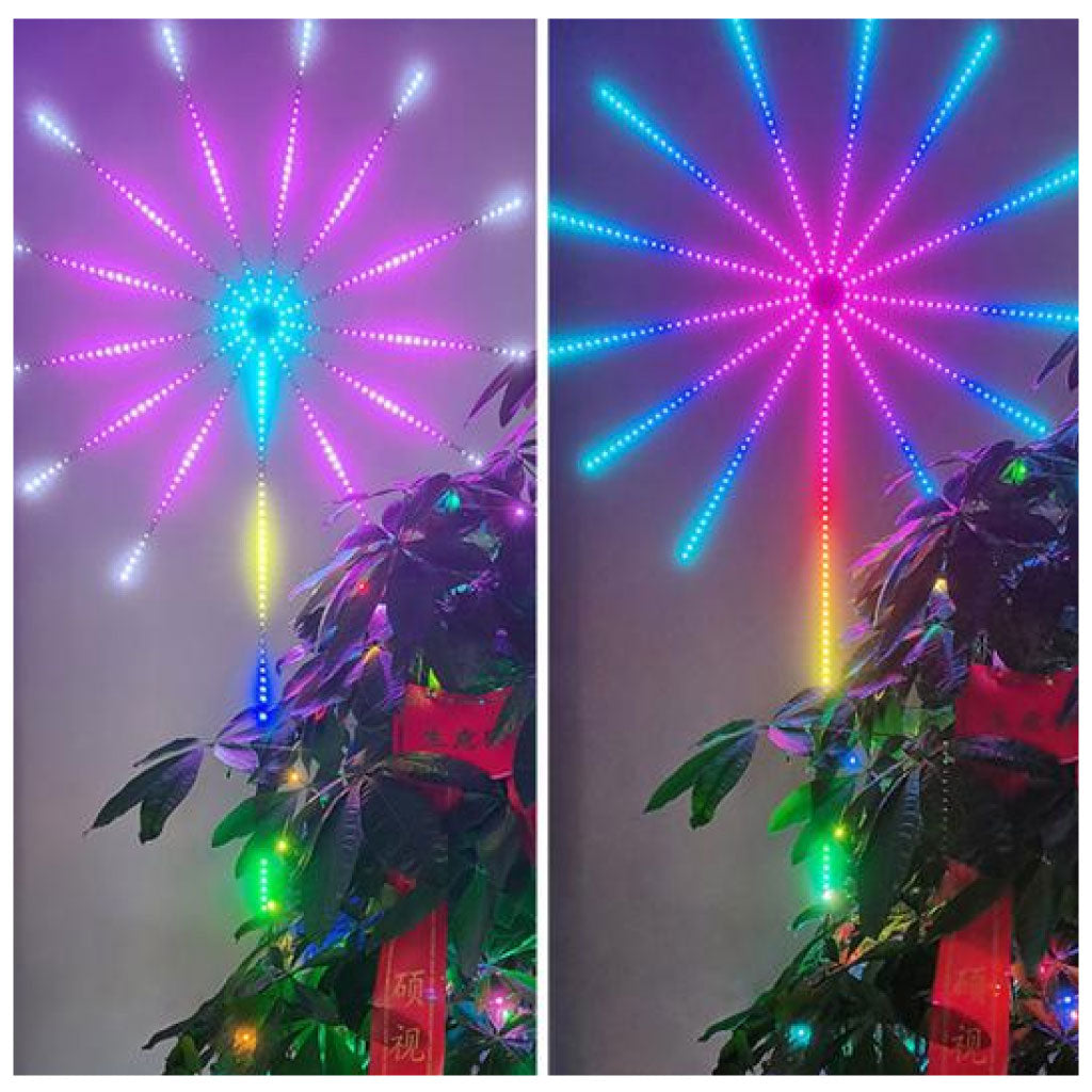 Lumière D'ambiance Led Feux D'artifice RGB Avec Télécommande Et Lumières De Synchronisation De Musique
