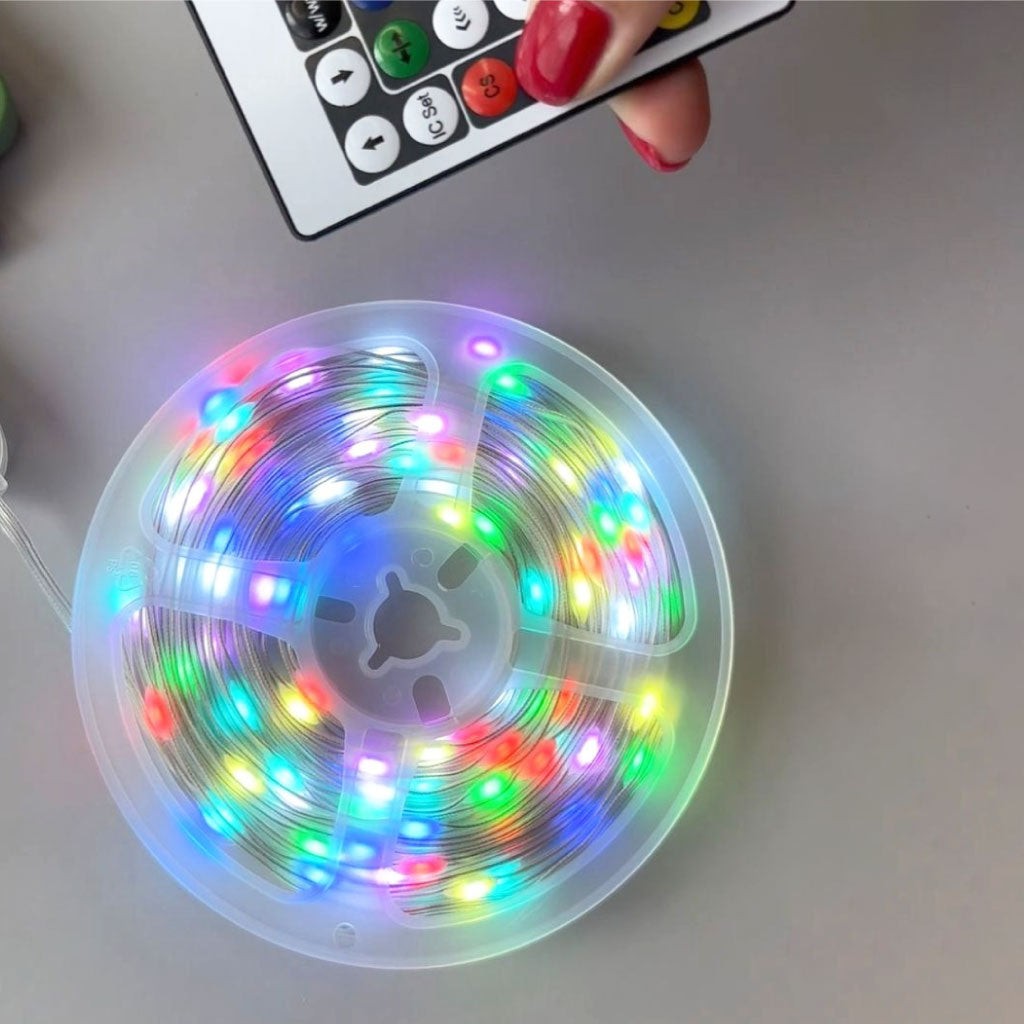Lumière D'ambiance Led Feux D'artifice RGB Avec Télécommande Et Lumières De Synchronisation De Musique