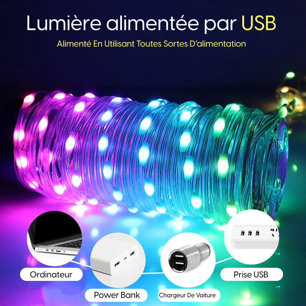 Lumière D'ambiance Led Feux D'artifice RGB Avec Télécommande Et Lumières De Synchronisation De Musique