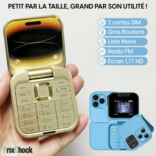 Mini Téléphone Pliable Pro-Flip, Compact Et Pratique