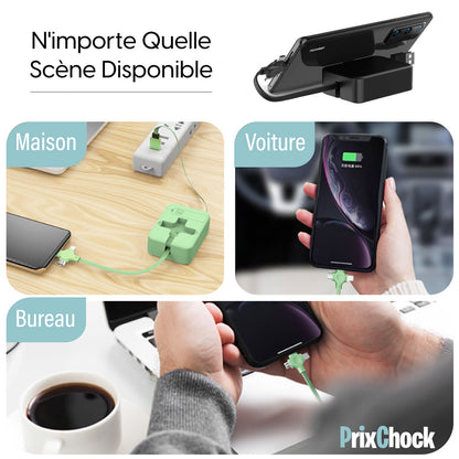 Câble 4 En 1 Rétractable : Une Seule Solution Pour Tous Vos Appareils !