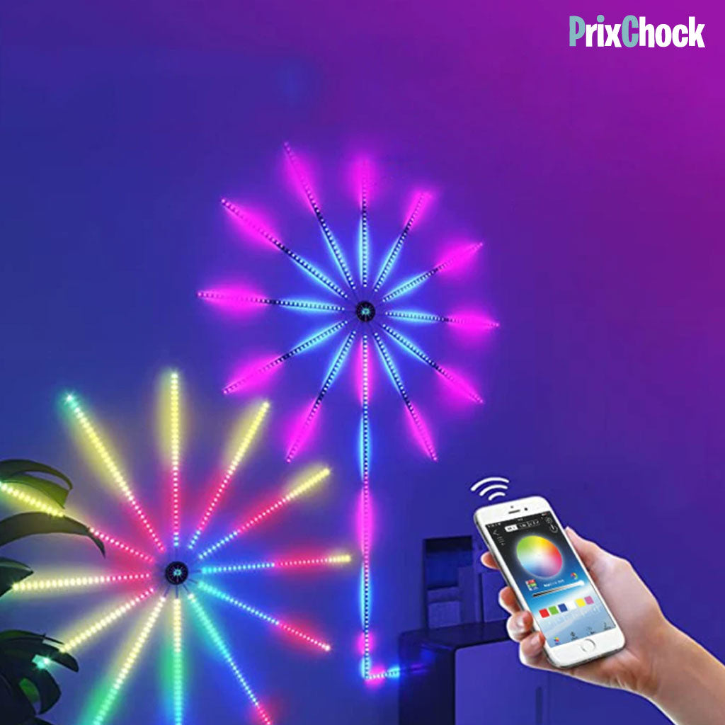 Lumière D'ambiance Led Feux D'artifice RGB Avec Télécommande Et Lumières De Synchronisation De Musique