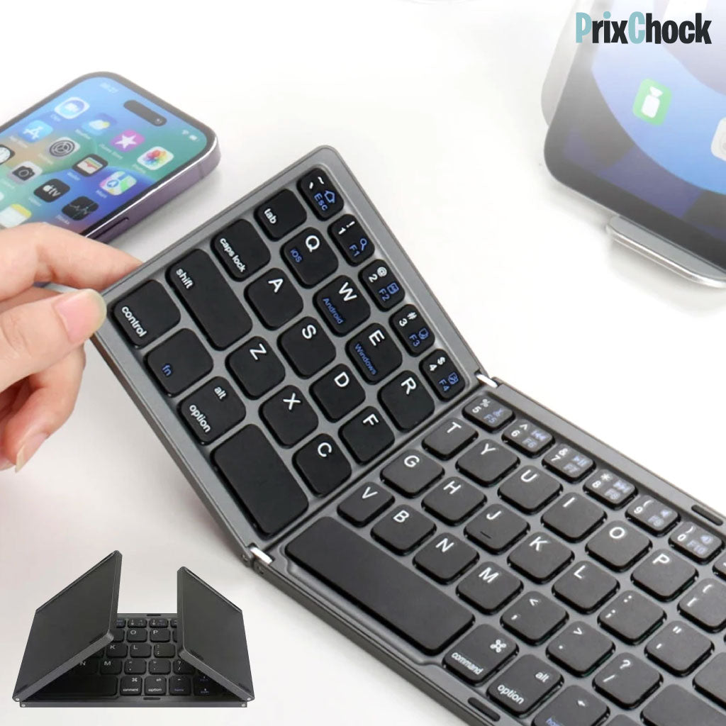 Mini Clavier Pliable Bluetooth - Sans Fil Avec Pavé Tactile Pour Téléphone, Tablette, Pc Et Ordinateur Portable