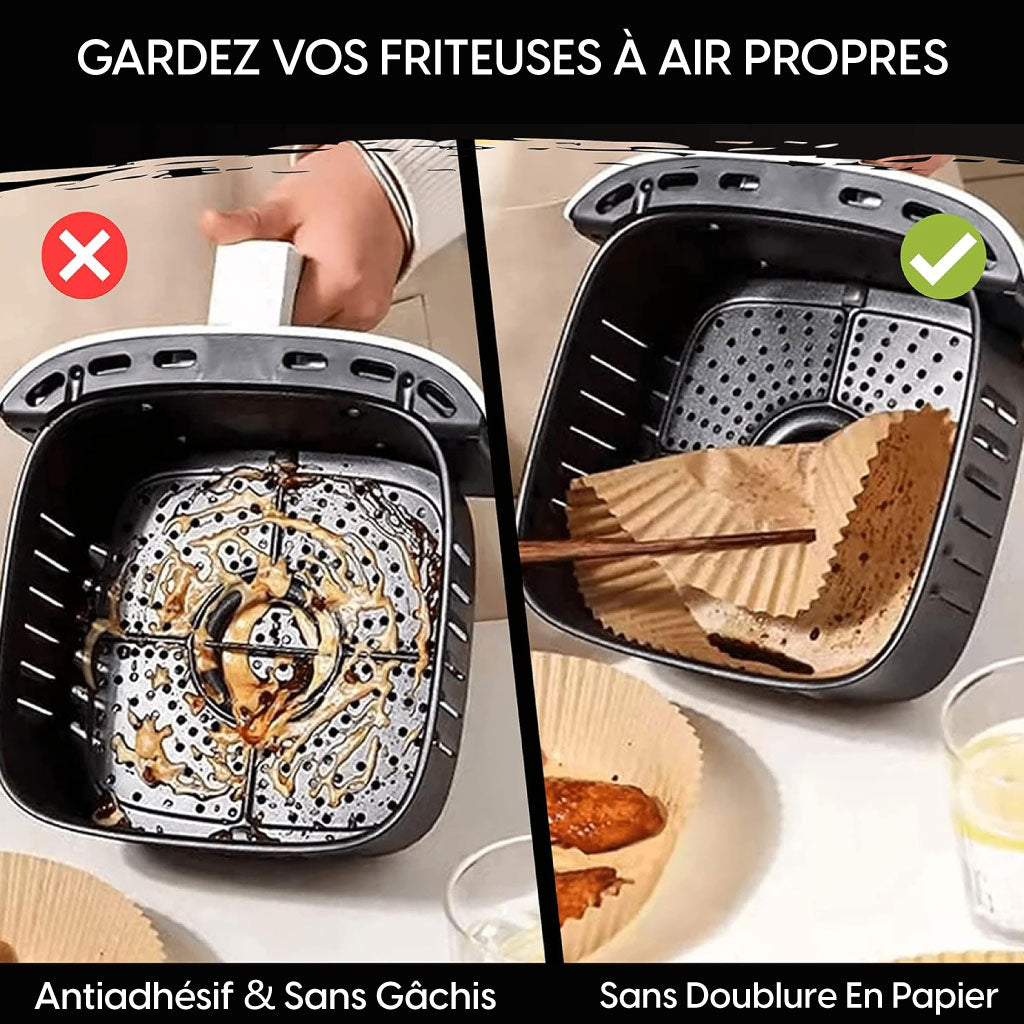 Papier De Cuisson Pour Friteuse À Air Anti-Adhésives, Résistants À L'huile Et À L'eau