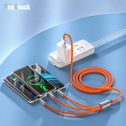 Câble de Cordon de Charge 3 en 1 Multifonctionnel à Chargement Rapide.