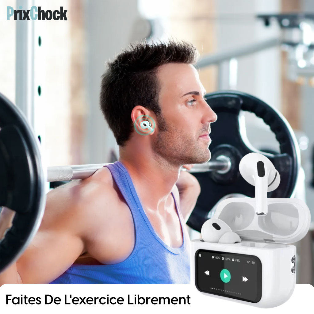 Écouteurs Bluetooth 5.4 Réduction De Bruit Avec Boîtier À Écran Tactile