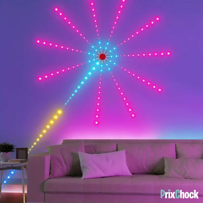Lumière D'ambiance Led Feux D'artifice RGB Avec Télécommande Et Lumières De Synchronisation De Musique
