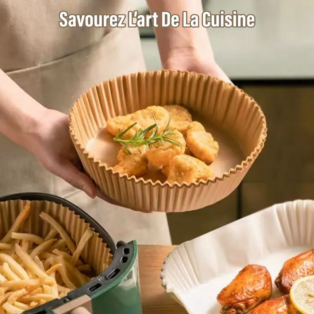 Papier De Cuisson Pour Friteuse À Air Anti-Adhésives, Résistants À L'huile Et À L'eau