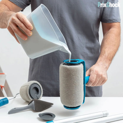 Ensemble de Rouleau de Peinture anti goutte Rechargeable avec Réservoir Et Manche Extensible