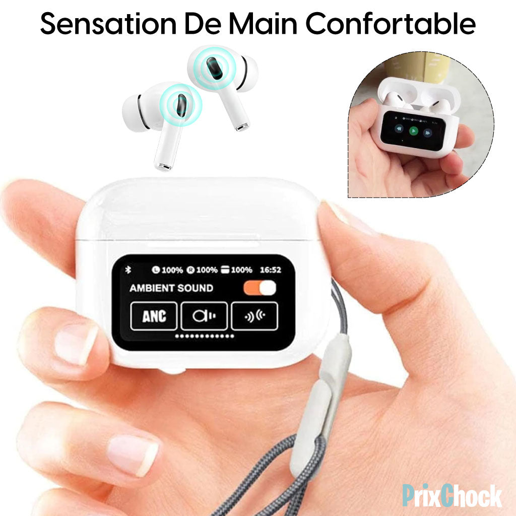 Écouteurs Bluetooth 5.4 Réduction De Bruit Avec Boîtier À Écran Tactile