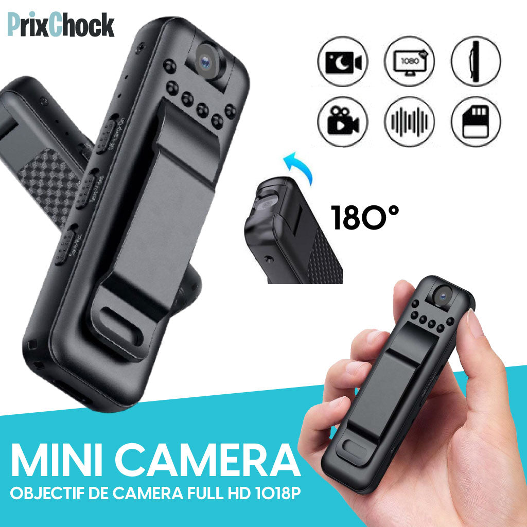 Mini Caméscope Portable, Capteur De Photo Et Enregistreur De Vidéo En Qualité Hd Tournant 180°à Vision Nocturne.
